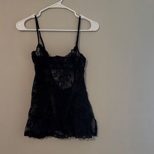 Victoria's Secret Sheer Black Lace Chemise